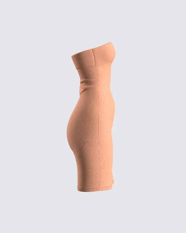 Maxine Tan Jersey Tube Dress