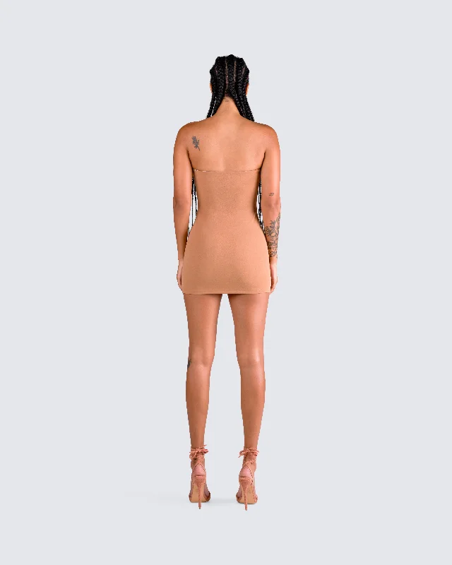 Maxine Tan Jersey Tube Dress