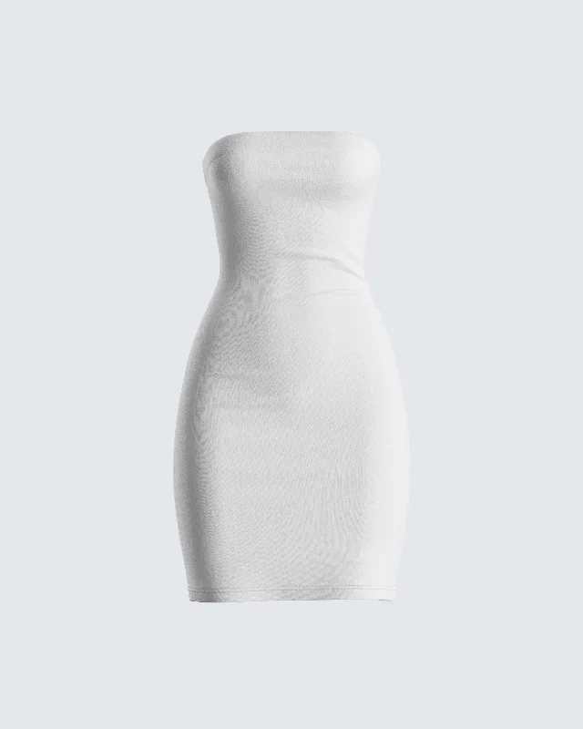 Maxine White Jersey Tube Dress