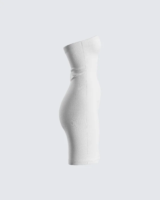 Maxine White Jersey Tube Dress