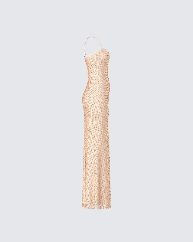 Michal Gold Sequin Maxi Dress