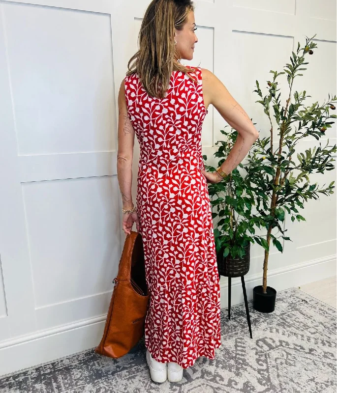 Red Beach Glass Maxi Dress