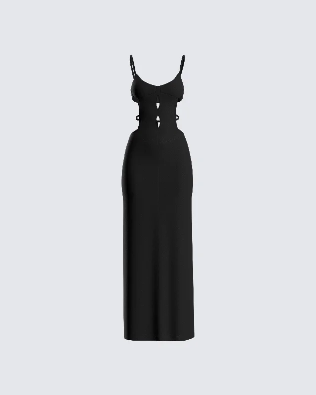 Renata Black Cut Out Maxi Dress