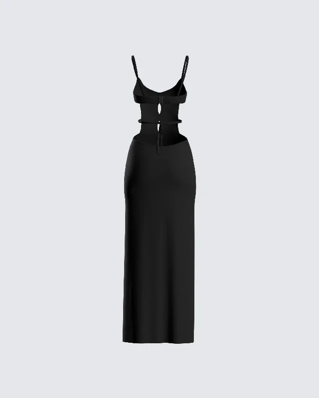 Renata Black Cut Out Maxi Dress