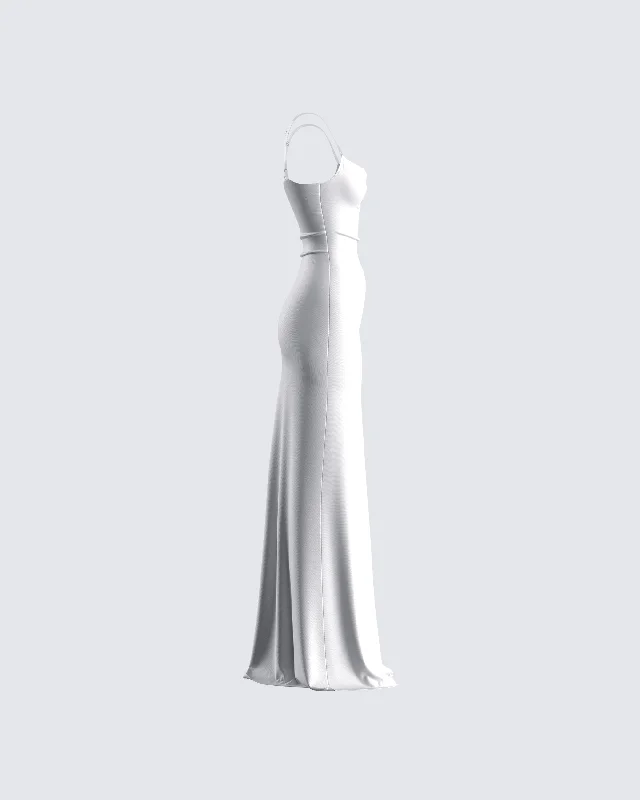 Sana Ivory Cowl Maxi Dress