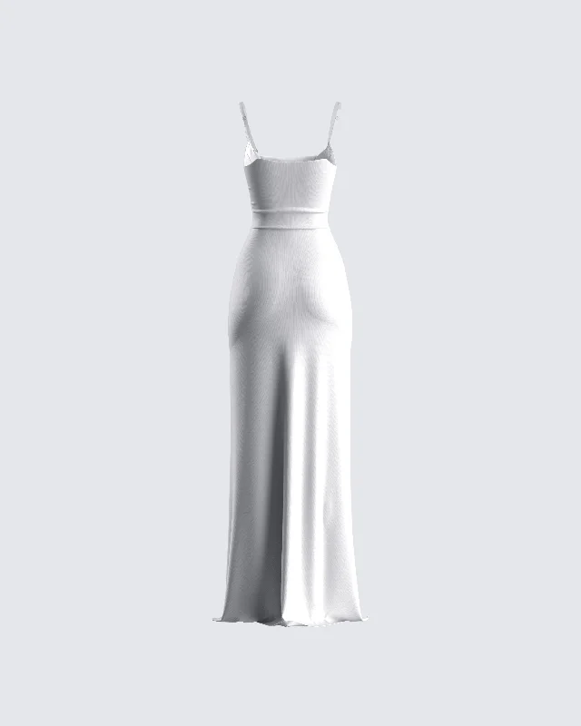 Sana Ivory Cowl Maxi Dress