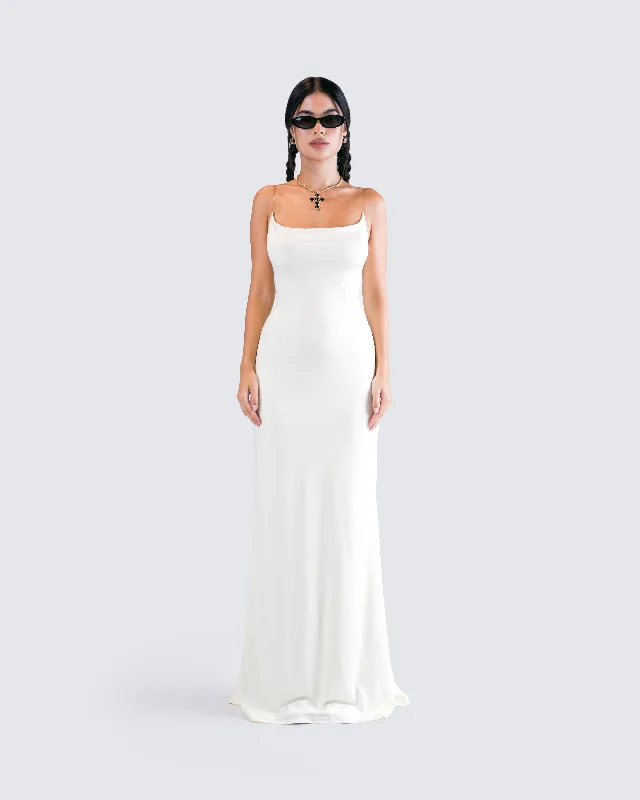 Sana Ivory Cowl Maxi Dress