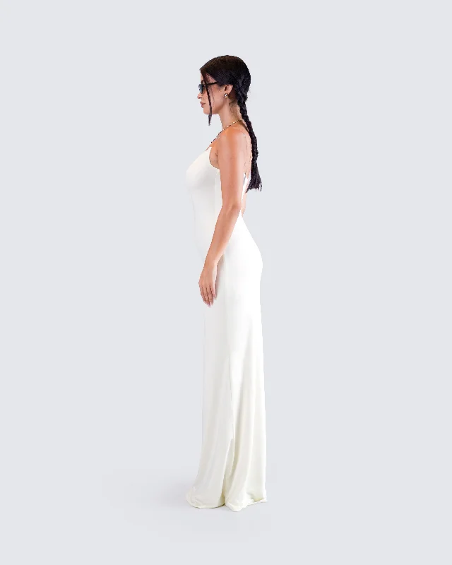 Sana Ivory Cowl Maxi Dress