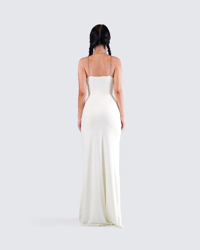 Sana Ivory Cowl Maxi Dress