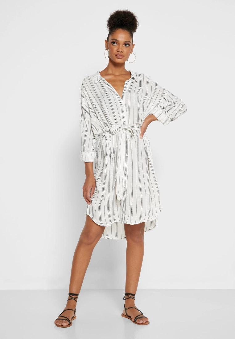 Stripe Belted Beach Dress