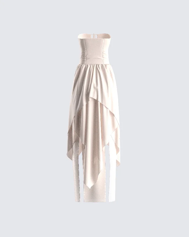 Violette Ivory Layered Maxi Dress