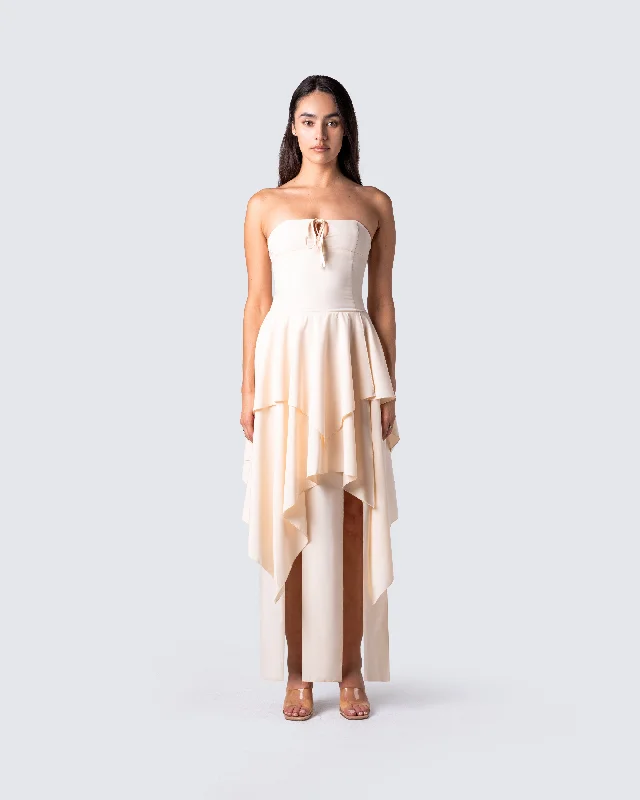 Violette Ivory Layered Maxi Dress