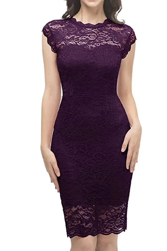 Grape Lace Bodycon Dress