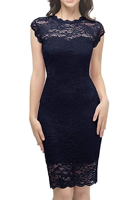 Navy Lace Bodycon Dress