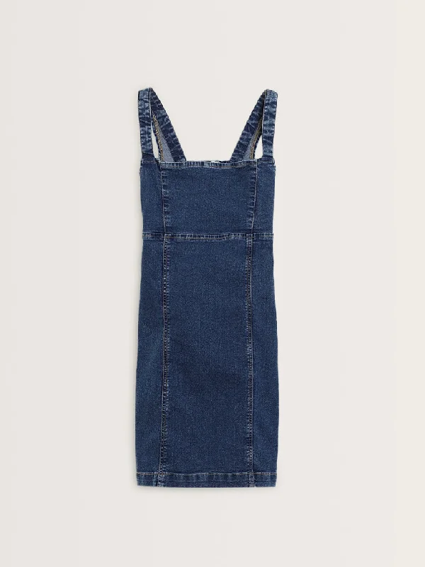 Nuon Dark Blue Bodycon Denim Dress