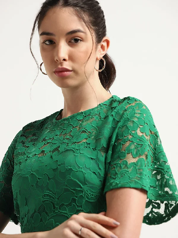 Wardrobe Green Lace Bodycon Dress