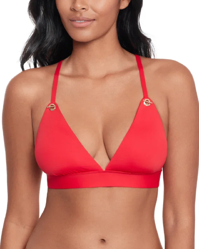 2024 Ralph Lauren Beach Club Solids V Neck Bikini Top - 20401041