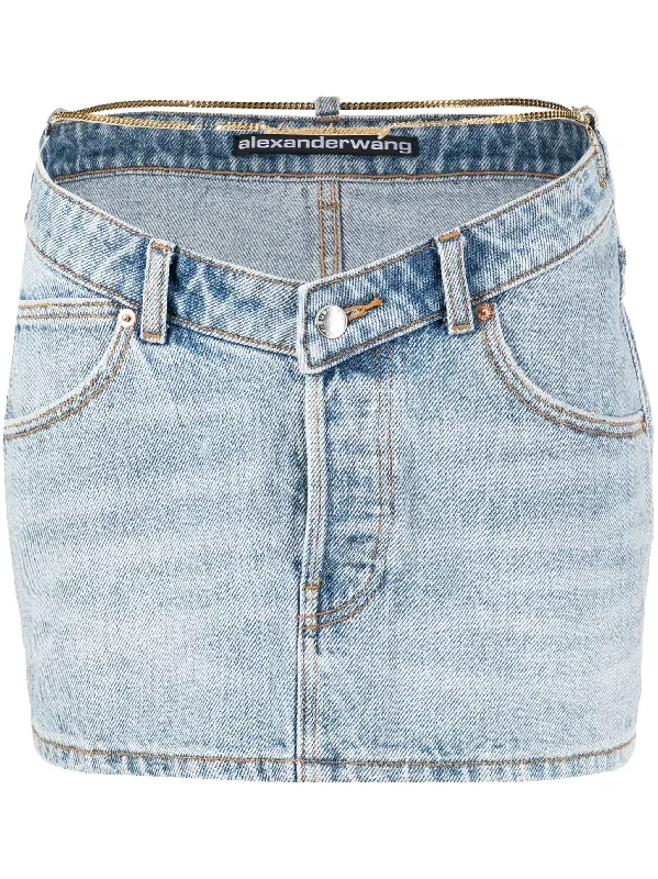 Nameplate V Front Skirt In Denim