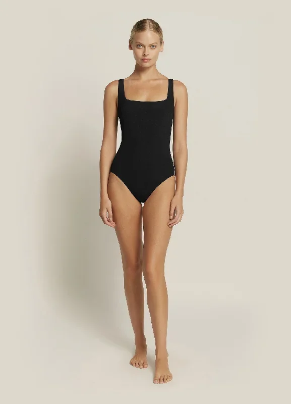 Azure Square Neck One Piece - Black