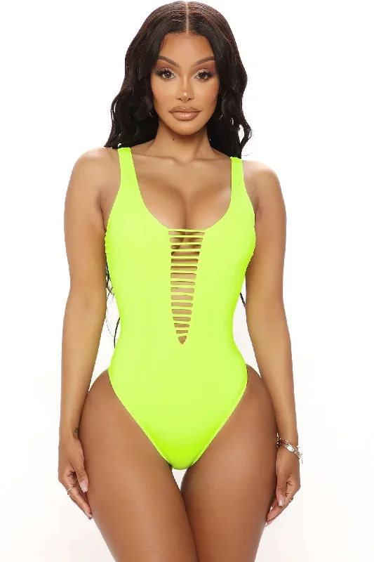 Beachy Vibes One Piece Swimsuit - Neon Green