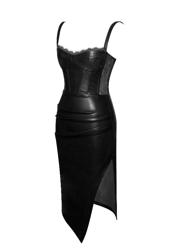 betsy-black-corset-leather-dress-with-lace-detailed