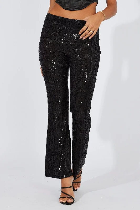 black-flare-leg-pants-high-rise-metallic-bt3752-35pb-2