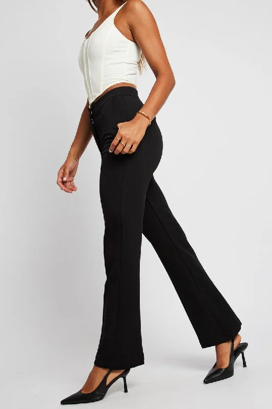 Black Slim Pants High Rise