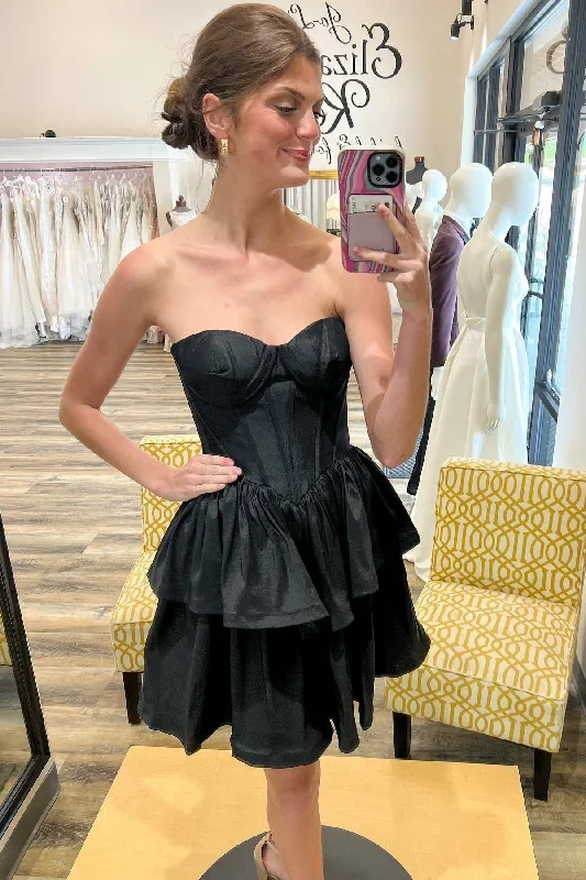 black-sweetheart-multi-layer-a-line-short-party-dress