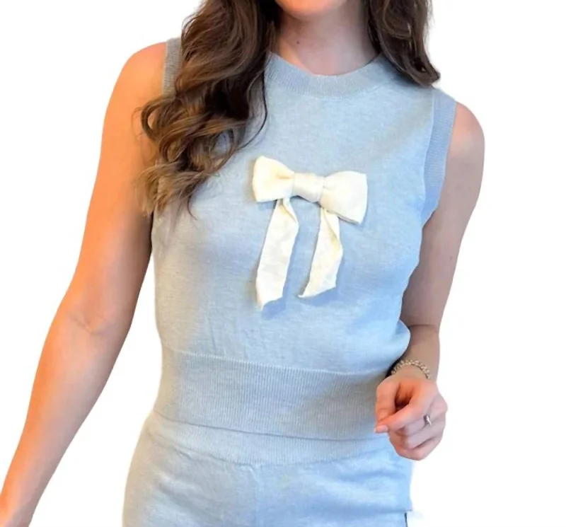 Bows And Blues Sweater Tank Top