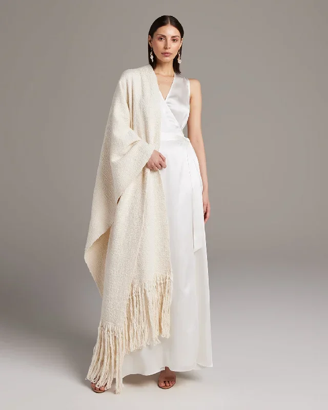 Bridal Organic Cotton Fringe Wrap