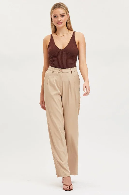 brown-knit-top-sleeveless-v-neck-bodysuit-kn14003-40ub