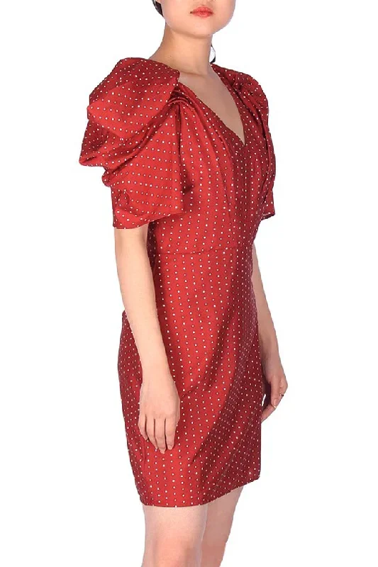 caylar-short-puff-sleeve-dot-print-v-neck-dress