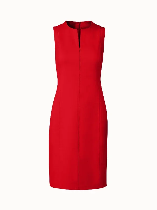 Cotton Silk Double-Face Sheath Dress