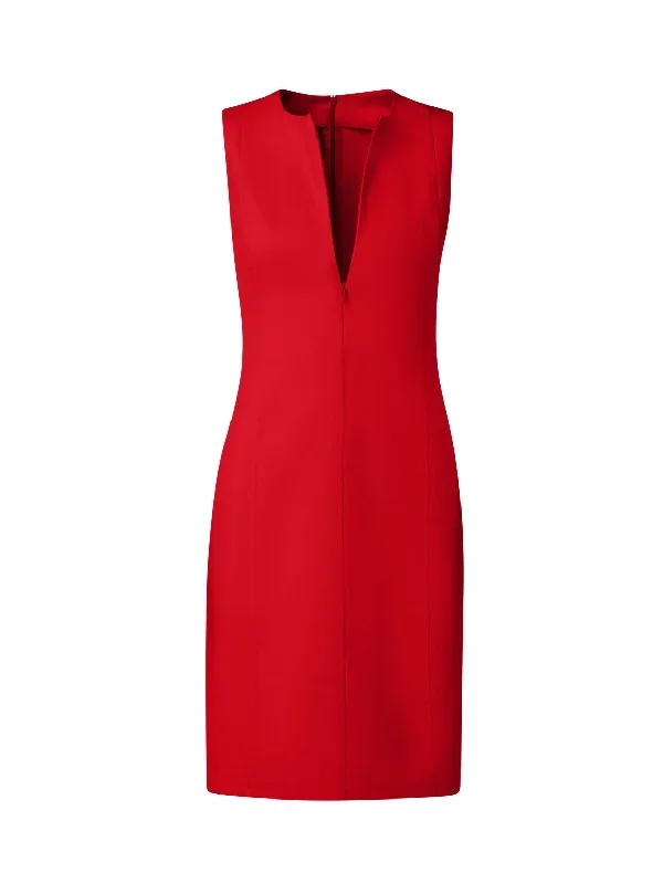 cotton-silk-double-face-sheath-dress-red