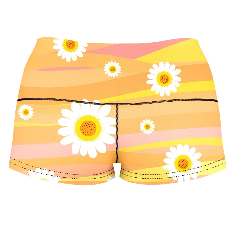 dancing-daisies-high-waisted-womens-shorts