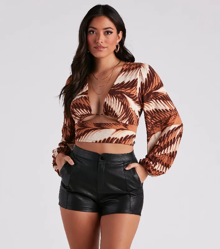 Desert Dreamer Swirl Print Crop Top