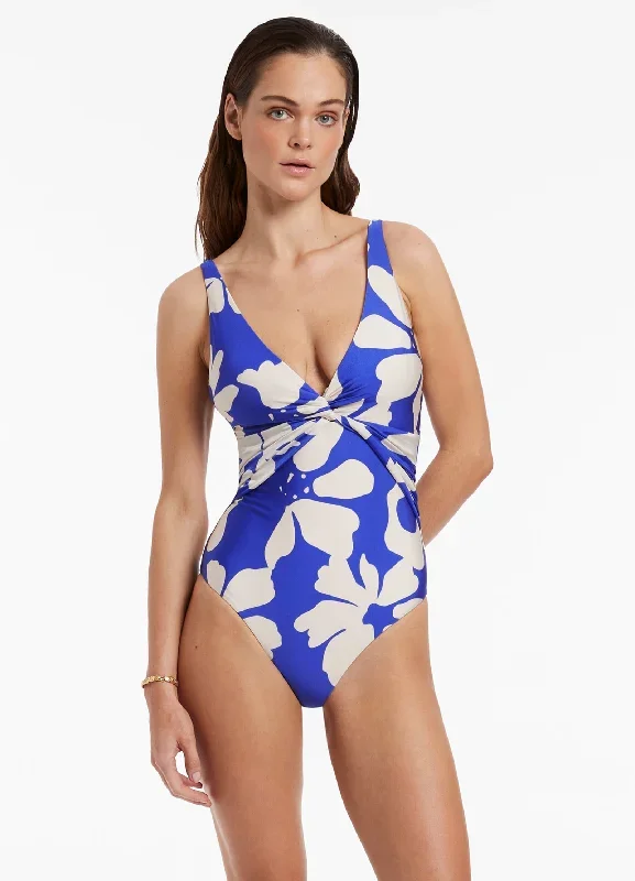 Emporio D-DD Twist Front One Piece - Sapphire