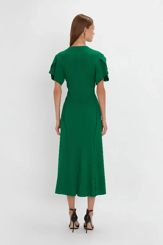 gathered-v-neck-midi-dress-in-emerald