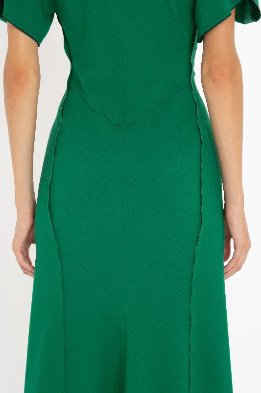 gathered-v-neck-midi-dress-in-emerald