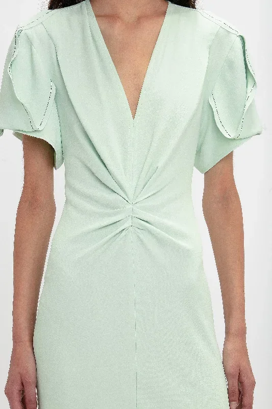 gathered-v-neck-midi-dress-in-jade gathered-v-neck-midi-dress-in-jade