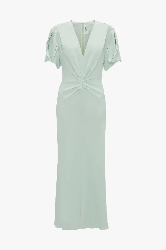 gathered-v-neck-midi-dress-in-jade gathered-v-neck-midi-dress-in-jade