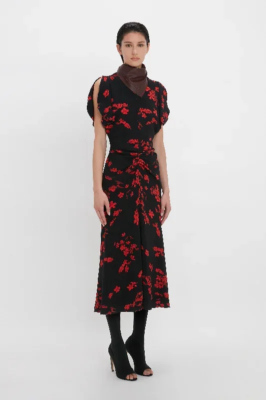 gathered-waist-midi-dress-in-scifi-floral-black-19526