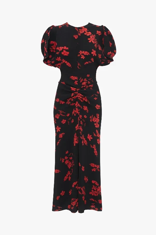 gathered-waist-midi-dress-in-scifi-floral-black-19526