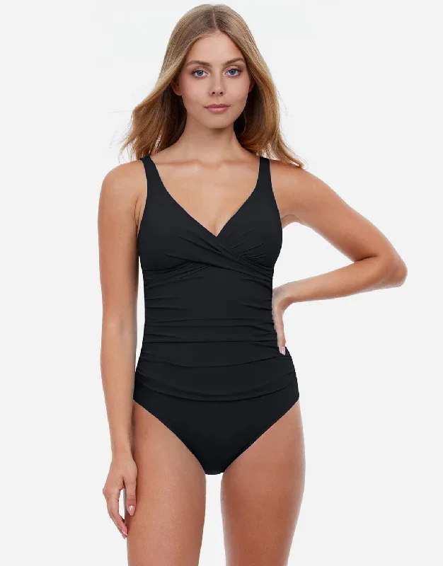 Profile Tutti Frutti V Neck Swimsuit - Black