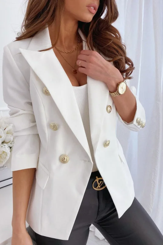 Haddie White Button Detail Blazer