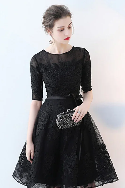 half-sleeve-lace-a-line-dress-1