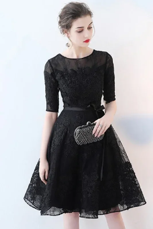 half-sleeve-lace-a-line-dress-1