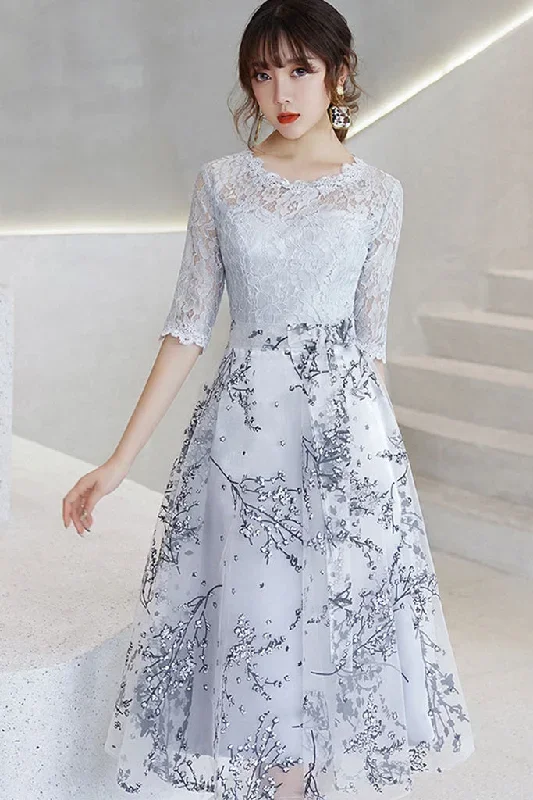 half-sleeve-lace-top-contrast-midi-dress