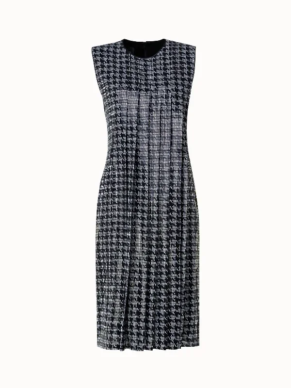 Houndstooth Sequins on Organza Midi Dress