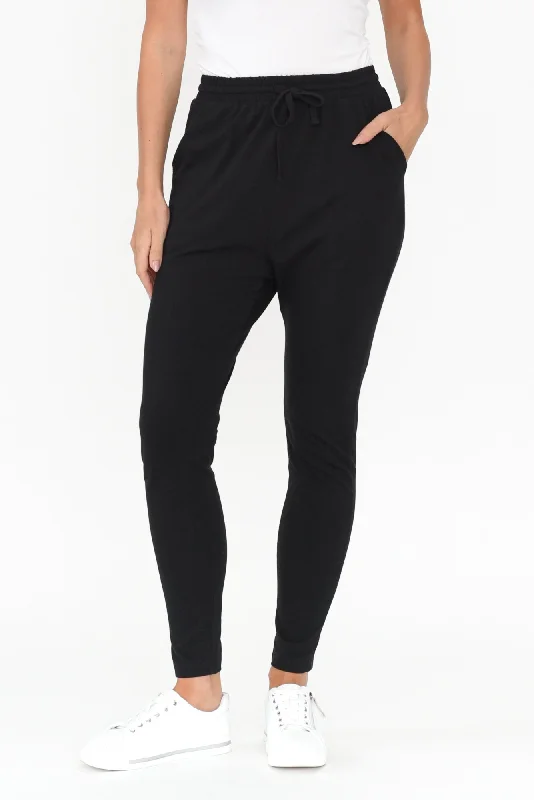 Jade Black Slouch Pants